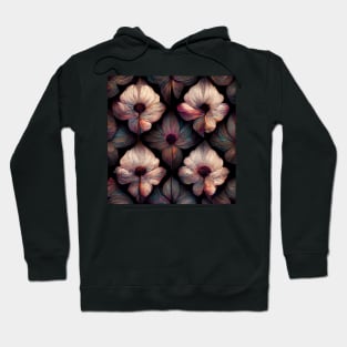 dark flower oil painting repeating pattern Hoodie